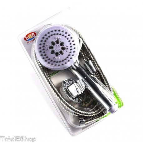 Preisvergleich Produktbild tradeshoptraesio® – Dusche Handbrause Duschkopf 3 Strahlarten Antikalk Brauseschlauch 1,5 mt Halterung Wand