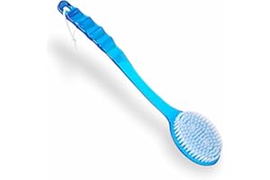HIFSA Body Brush Exfoliating Bath Brush Shower Sponge Back Scrubber Long Nonslip Handle Wet Dry Soft Bristle Shower Brush Massager Skin Exfoliating Sponge for Circulation Cellulite and Dry Skin (1pc)