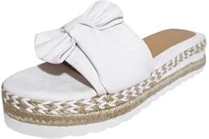 Dasongff Damen Sommer Sandalen Lässige Flache Schuhe Plateau Flat Heel Elegant Espadrilles Römersandalen Pantoletten Peep Toe Flip Flop Schuhe Strandsandalen…