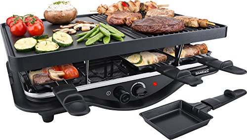Steba 63 28 00 Guß-Raclette und Grillfläche mit 8 Pfännchen, schwarz - 2