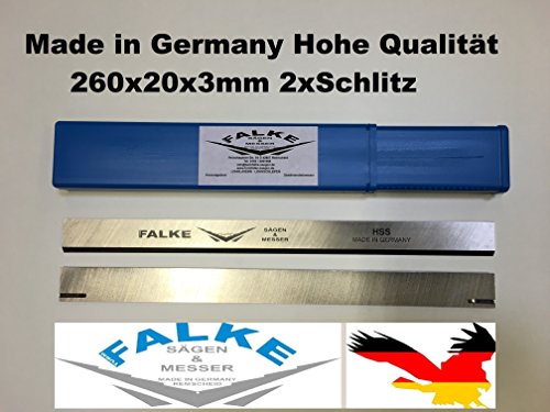 2 St. 260x20x3 Elektra HC260 M k C Hobelmesser Ersatzmesser (alt) Ausführung HSS