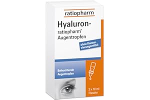 ‎RATIOPHARM Hyaluron-ratiopharm® Augentropfen: Für die Befeuchtung von trockenen, gereizten oder brennenden Augen. Auch für weiche und harte Kontaktlinsen geeignet, 2x10 ml