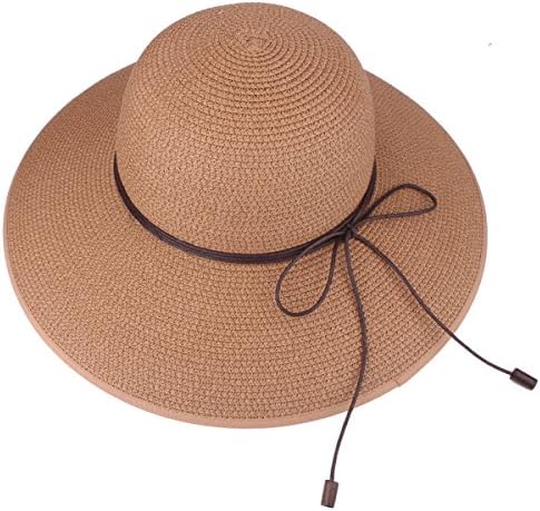 YOPINDO Floppy Hat Summer Beach Sun Straw Hats Anti-UV Protection Hat Travel Packable UPF 50+ Foldable Wide Brim Hat Travel Packable Cap for Women (9208 Khaki)