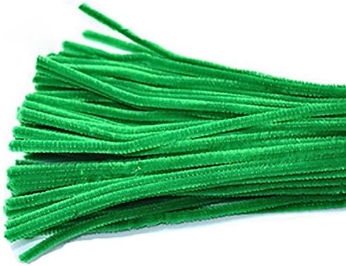 Hydaa Chenille Pipe Cleaners Stems Craft for Crafting Pack of 95 (Green-3)