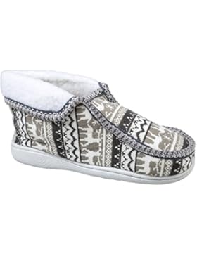 GIBRA® Hüttenhausschuhe mit weißer Sohle, grau, Gr. 36-41