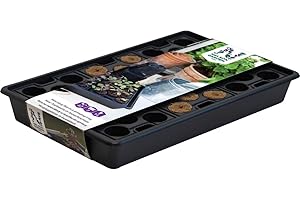 ‎NELSON GARDEN 1933 Nelson Garden 1933 Anzuchtkasten mit Plastikwanne - 42 Zellen - Schwarz - Pflanzschale für Tabs und Erde