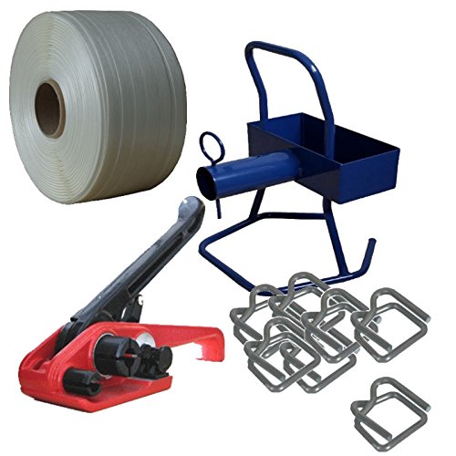 Preisvergleich Produktbild 13mm Umreifungsset * Umreifungs Set Bündelset Bündelgerät Textil UmreifungssetTextilbandumreifung * Holz bündeln Drahtklammern Verschlussklemmen * Kraftband von unipak