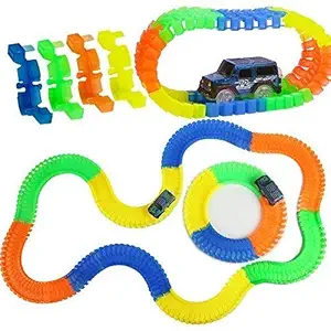 Toyshine Luminous Track Set Toy with Flexible Formations 176 Pcs 1 Car