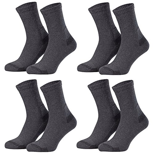 Piarini® - 4 pares de calcetines de trabajo y ocio - Antracita - 43-46