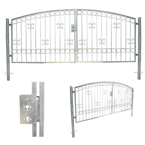 Doppelflügeltor "Louanne" Gartentor Gartentür Tor Hoftor Einfahrtstor inkl. Pfosten verzinkt 300x160 cm