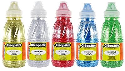 Cleopatre Cléopâtre GP250x5A Gel Pailleté Lot de 5 Flacons Or/Argent/Vert/Rouge/Bleu 24 x 13 x 16 cm