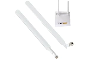 LEIBOCHAO 2 Pezzi Antenna 4G LTE SMA Maschio Bianca 10dBi Compatibile con Huawei B593S-850/B880/B890/B310/B593, ZTE, ecc. WiFi Omni Direzionale Amplificatori di Segnale
