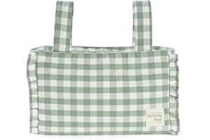 Walking Mum. Bolso organizador Remy. Bolsa de maternidad para silla de paseo. Asas cortas para fijar al carro. Color Verde. Medidas 31X17X12 cm.