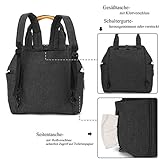BRINCH Baby Wickeltasche mit wasserdichter Wickelunterlage, Mehrzweck Reise Wickelrucksack Baby Wickelhenkeltasche einschließlich Isolierte Beutel, Baby Windel Tagetasche inklusive Kinderwagenbefestigungen - 5