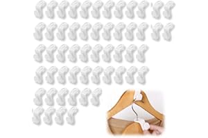 WUSJCOF 50 piezas de conexión para perchas, ahorradores de espacio, hechos de plástico, ideales para organizadores de armarios, Closet Organizer, Percha Multiple, Ganchos Ropa, Corbatero (Blanco)