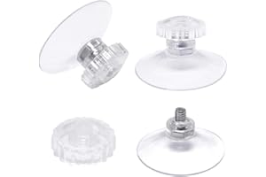 Inpion 30 Packs Suction Cup Glass Suction Pads 45mm Clear PVC Plastic Sucker Pads Without Hooks/Extra Strong Adhesive Suction Holder