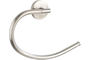 WENKO Handtuchring Mod. Cuba Matt, flexibel nach Oben und unten beweglicher Handtuchhalter, Massive Qualität aus rostfreiem Zinkdruckguss mit mattiertem Finish, 21,5 x 15 x 4 cm