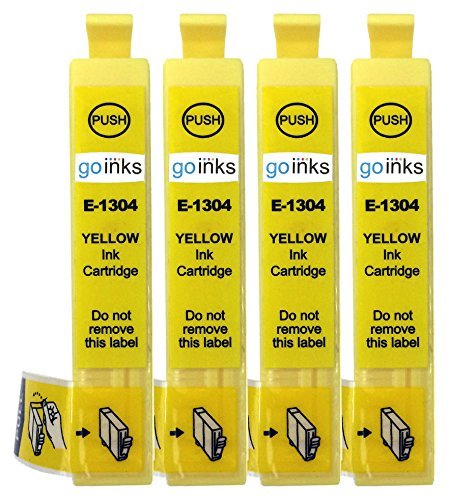4 Gelb Kompatible Tintenpatronen zu rsetzen T1304 für den Einsatz mit Epson Stylus Office B42WD, BX320FW, BX525WD, BX535WD, BX535WD, BX630FW, BX635FWD, BX925FWD, BX935FWD, SX525WD, SX535WD, SX620FW & WorkForce WF-3010DW, WF-3520DWF, WF-3530DTWF, WF-3540DTWF, Pro WF-7015, WF-7515, WF-7525 *** Hohe Kapazität - XL ***