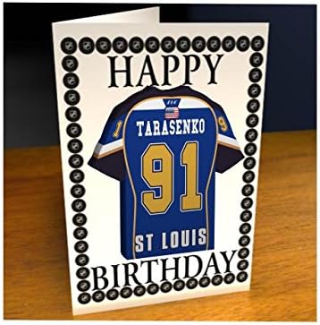 NHL NATIONAL HOCKEY LEAGUE BIRTHDAY CARD - WESTERN CONFERENCE - ANY NAME, ANY NUMBER, ANY TEAM - BRAND NEW ACRYLIC SHIRT DESIGN! (St Louis Blues Ice Hockey Team)