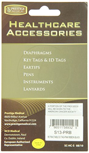 Ncd medical prestige medical s13 - Pr retracteze - pinza para tarjeta de identificaci  n con cuerda retr  ctil  dise  o lazo rosa sobre fondo negro