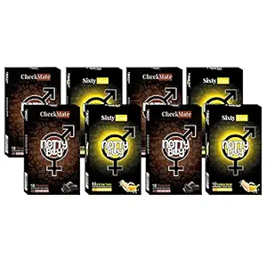 NOTTY BOY Extra Thin Banana Flavour and Sweet Chocolate Flavoured Condoms ? 8 Pack (10 Pieces per Pack)