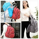 Aosbos Wickelrucksack Wickeltaschen Mutter Rucksäcke inklusive Wickelauflage, Taschenbefestigungssystem für den Kinderwagen, 30 x 43 x 18 cm - 7