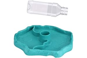 YUIP Plastique à Bol à Tortue Bol à Eau en Lézard Bol à Eau de Gecko Bac à Eau Pour Reptile Plastique à Bol à Eau de Tortue Plastique à Bol D'alimentation Distributeur D'eau Automatique Gecko Lac Bleu