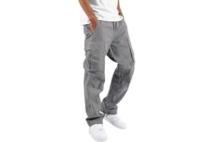 GENERIC Pantalons Jogging Homme Grande Taille Pantalons Cargo Coton 2023 DéContracté Jogger Taille éLastique Survêtement Sport avec Poches