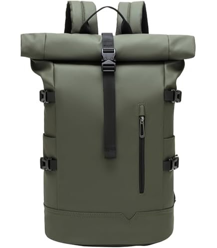 Dunlop 4-in-1 Fahrradrucksack 25L – Rolltop, Wasserdicht, Schwarz, Aus Polyester, Für Rad & Alltag