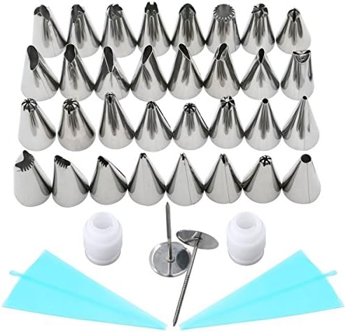 marbeine 32 Bits Stainless Pastry – Reusable Bags – 2 -2clous with couplers, 1 Storage Box