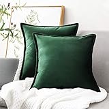 kissenhülle grün HOCHWERTIGE HEIMTEXTILIEN: Mit einer Reihe von kräftigen und üppigen Farben fügt BEDSURE Kissenhüllen Ihrer Einrichtung einen auffälligen Akzent hinzu - Polierte und optisch ansprechende graue Kissenbezüge schmücken Ihre Einrichtung und unterstreichen neue Vorhänge, eintönige uni Sofas, Sessel oder Betten - Klassisches Ambiente schaffen diese dekorative Zierkissenbezüge und lädt eine herrliche Schönheit zu Ihrem Lebensraum ein.