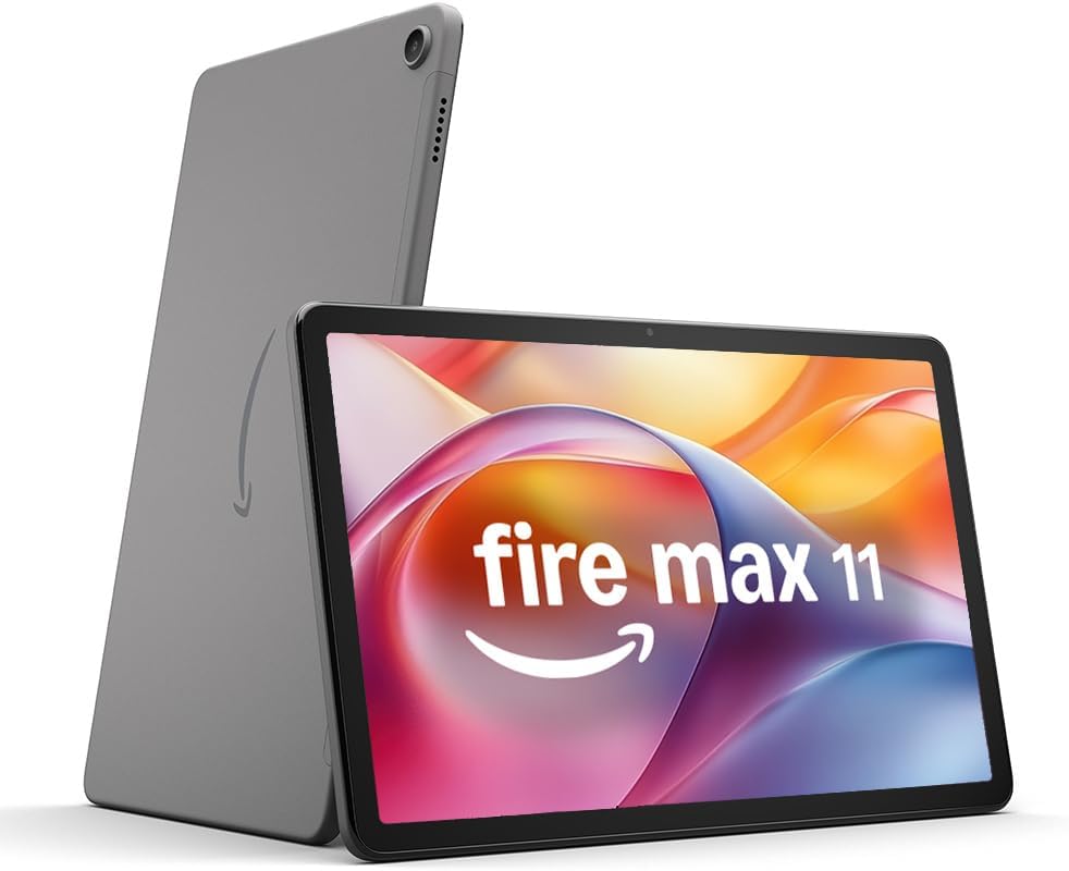 Amazon Fire Max 11 tablet (newest gen), our most powerful tablet yet, vivid 11" display, octa-core processor, 4 GB RAM, 14-hr battery life, 128 GB, Grey, with Ads