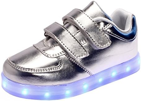 Myroads Unisex Children Boys Girls LED Light Sneaker Blink 7 Colors Changing USB Charging Fluorescence Sports Shoes