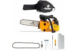 JHONSORR GERMANY DESIGN JHONSORR Motosega a scoppio 25cc potatura taglio legna copricatena protezione lama 250mm + Candela + Catena + Custodia in OMAGGIOA benzina