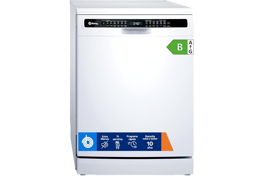 Balay, Lavavajillas Libre Instalación, 60 cm. de ancho, 14 servicios, Home Connect, Función Media Carga, Función Pausa+Carga,