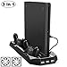 Price comparison product image HAIT PS4 Cooling Fan Vertical Controller Charger Charging Station With Dual Charger Port Multi-Function Playstation 4 Console Cooler