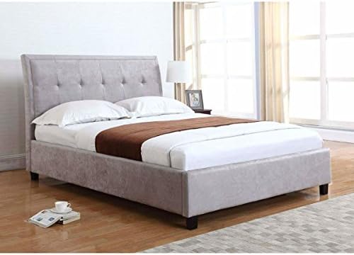 Flair Furnishings Charlotte 4ft6' Silver Fabric Ottoman Bed Frame / Luxurious Upholstered Fabric