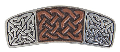 Celtic Knot Hair Clip | Hand Crafted Metal and Leather Barrette Made in the USA with imported French Clips By Oberon Design by Oberon Design