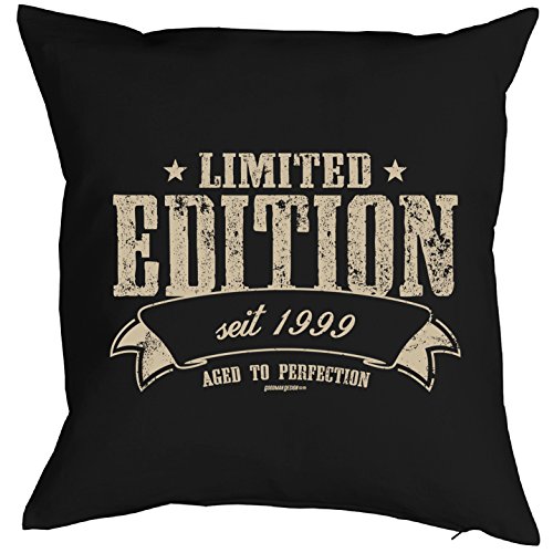 Kissen mit Innenkissen - LIMITED EDITION 1999 Jahrgang Geburtsjahr liebes Geschenk zum 17 Geburtstag cooler Print - 40x40 : )