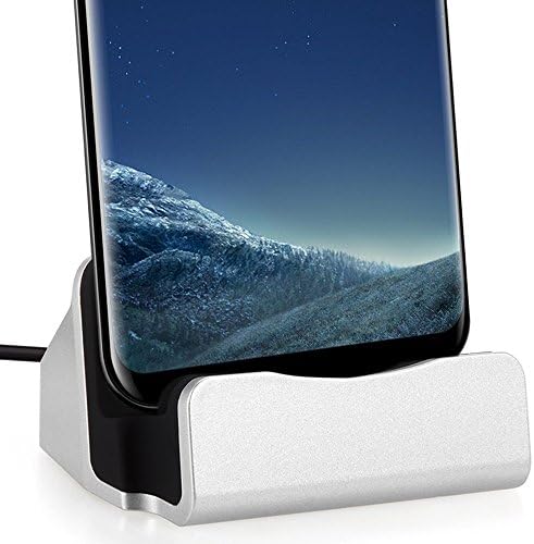 FanTEK USB Type-C Smartphone Charging Dock Station for Huawei G9 Plus, Google Nexus 6P, LG Nexus 5X, Sony Xperia X Compact, BLU Pure XR, Lenovo ZUK Z1 / Z2, ZTE ZMax Pro, HP Elite x3, LE Max (Silver)