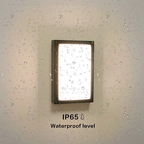 Preisvergleich Produktbild Warmcasa 18W LED Wandleuchte Quadratische Außenleuchten Ihnenbeleuchtung Sand Schwarz Badezimmer Warmweiß PC (Style 1)