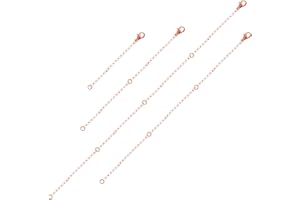 AIEX 4 Pezzi Catene di Prolunga per Collana, Prolunghe per Collana in Acciaio Inossidabile Catena d'oro Prolunga per Collana Catene di Prolunga per Gioielli Collana (4 Misure, Oro Rosa)