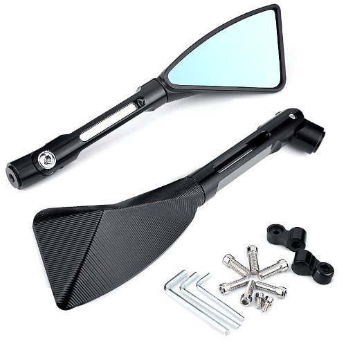 Motorcycle Chrome Plated Billet Aluminum Outside Rearview Side View Mirrors Multi Angle Adjustable Blindsight Rearview Handle Bar End Convex Universal Fit For Yamaha YZF R1 R6 MT-01 MT-03 WR TDM TDR TW Fazer XJR TDM XJ XTZ V Max WR FZ1 FZ6 FZ8