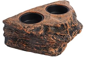 Crevyteg Reptilien-Futterstation, Gecko Hängend Reptilienfutter Wasserschale Magnetische Schwebe-Futterschale für Gecko, Eidechsen, Baum, Frösche, Chamäleons – Doppelfach