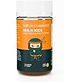 Nourish Ninjas Kids Orange Flavour Chewable Omega & Multivitamin Gummies. Sugar-Free with Essential A,B,C,D and E Vitamins. Month Supply