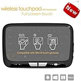 2.4Ghz Mini Wireless Mouse Keyboard with Whole Panel Touchpad,Portable Rechargeable Qwerty Keyboard Remote Combos for Google Android TV Box, HTPC, IPTV, Windows PC, XBOX 360, PS3, PS4