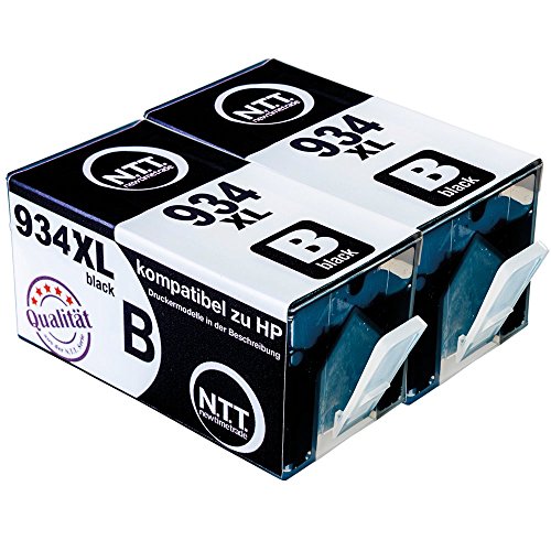 N.T.T.® 2x XL kompatible Tintenpatronen zu HP 934 XL HP 935 XL (2 Schwarz) Multipack HP OfficeJet Pro 6230, 6835, 6830, 6812, 6815, 6836