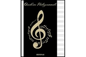 Quaderno Pentagrammato: 100 pagine per scrivere le tue note in modo semplice e ordinato. Indice personalizzabile, 12 pentagrammi / righi musicali per ... formato A4 (Quaderno di musica - Idea Regalo)