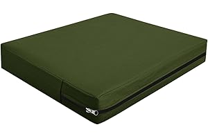 SYLC Exterior Funda De Cojín con Cremallera, Impermeables Funda De Asiento para Terraza De Jardín, Protectores De Muebles para Ratán Palet Tumbona (Matcha Green,60×55×10cm)