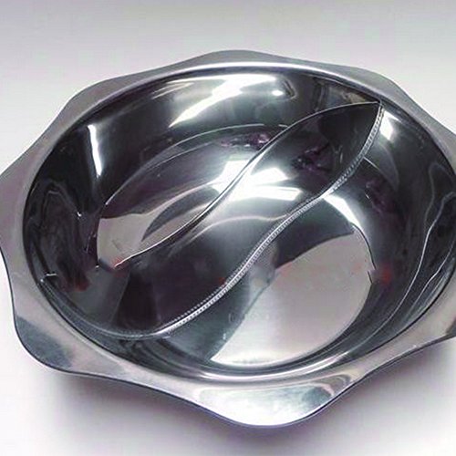 Duck hot pot thick stainlesextra-thick stainless steel sun two-flavor hot pot eight-angle hot pot induction cooker soup little fat sheep hot pots steel pots / pot pot cooker special pot / Little Sheep hot pot ruled (36CM)